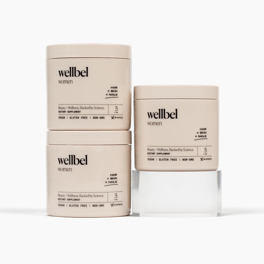 wellBEL 女性清洁剂:头发、皮肤和钉子、维根、Gluten自由和非转基因90个计数(3个包)