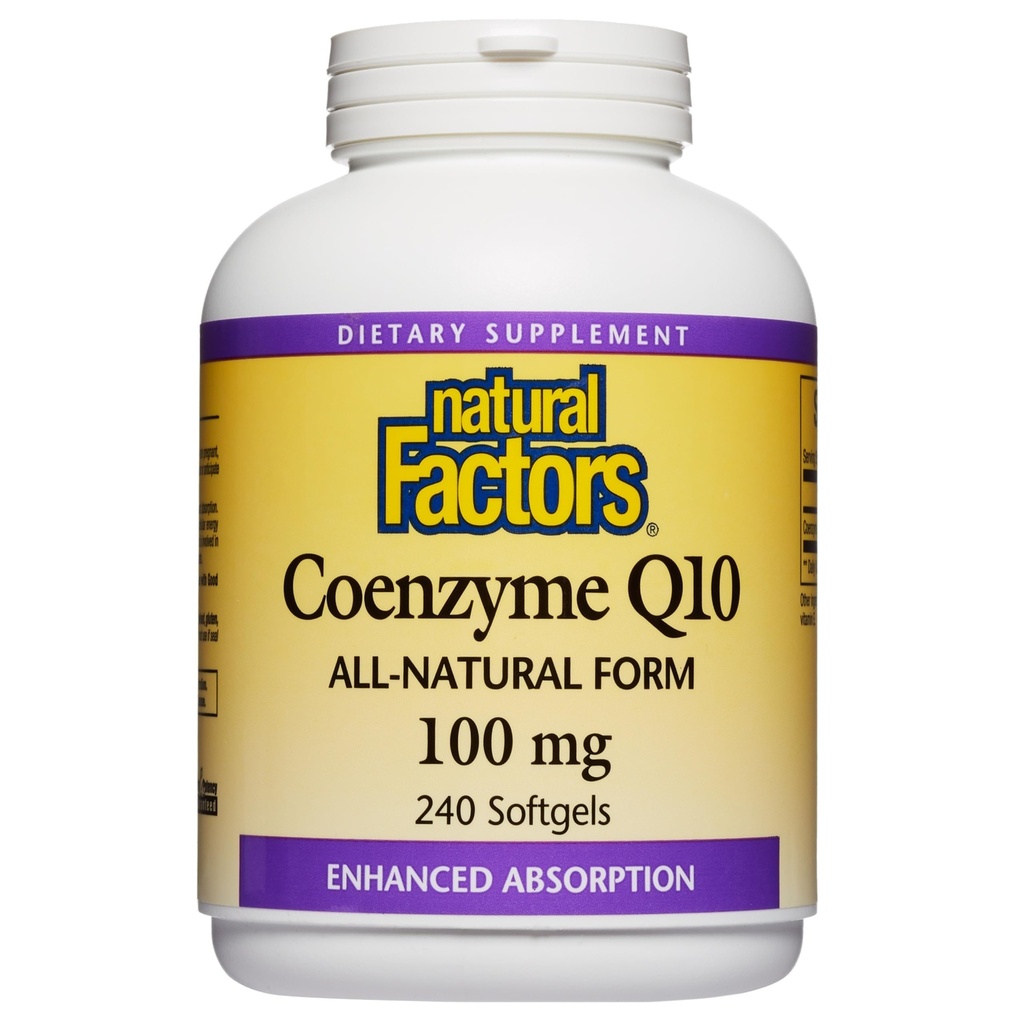 天然因子Coenzyme Q10 - 抗氧化剂支持辅助细胞能量生产 - 更好的吸收辅助剂 健康心脏功能 - 100毫克,240软胶(240种服务)