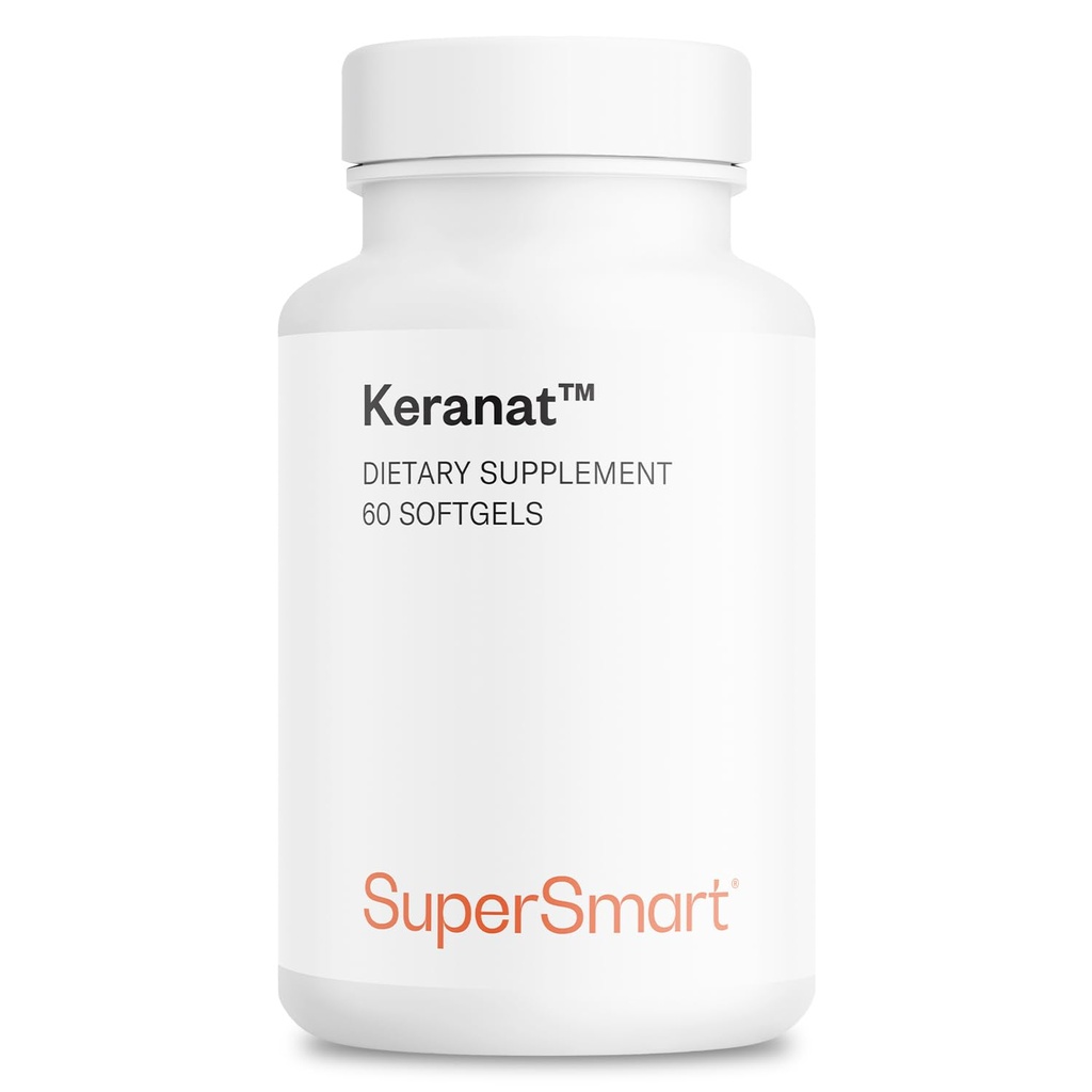 超级智能 - Keranat(有生物素的先进公式) - 卷与生长的发型补充 - 发型丢失维生素 QQ非GMO & Gluten Free - 60 Softgels