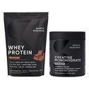 运动研究 • Creatine Monohydrate(10.58 oz)和荷兰巧克力Whey蛋白(2磅),精益肌肉建筑的动态杜奥,改进性能和力量与工作恢复