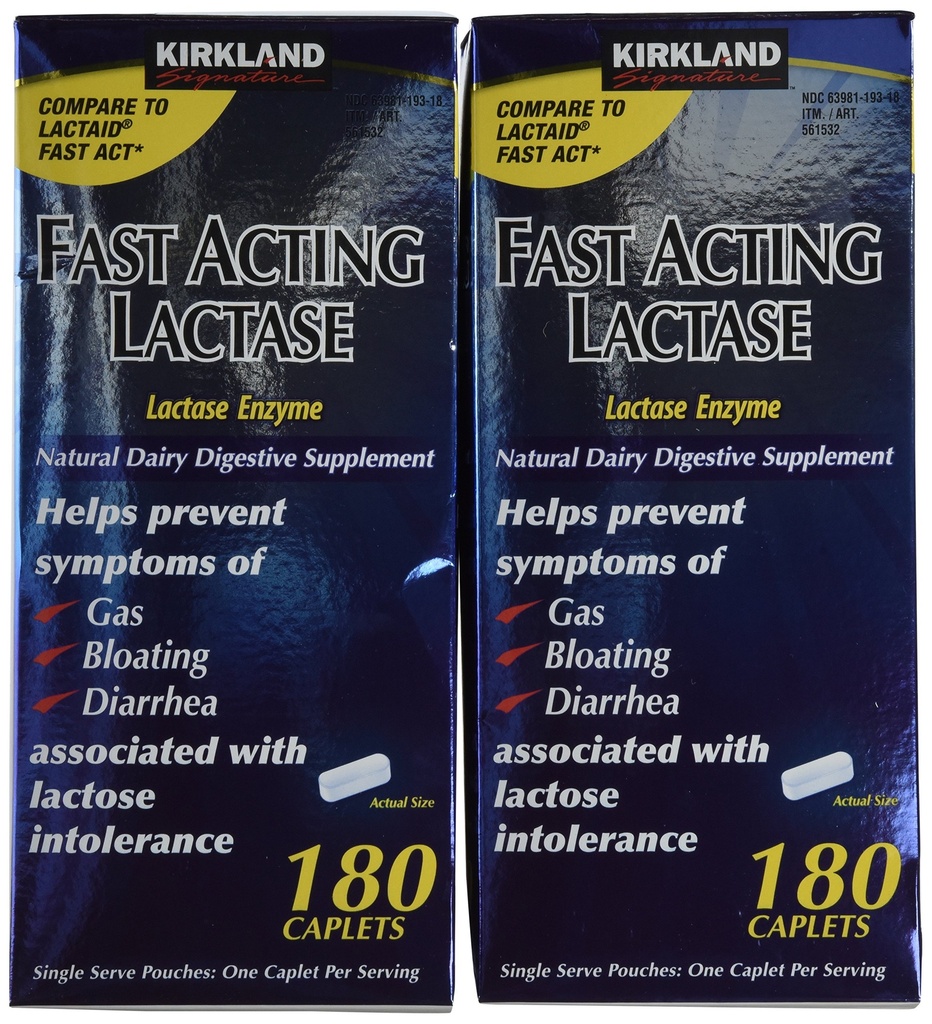 Kirkland 签名快速代理 Lactase, (2 Pack), 360 Ct Caplets