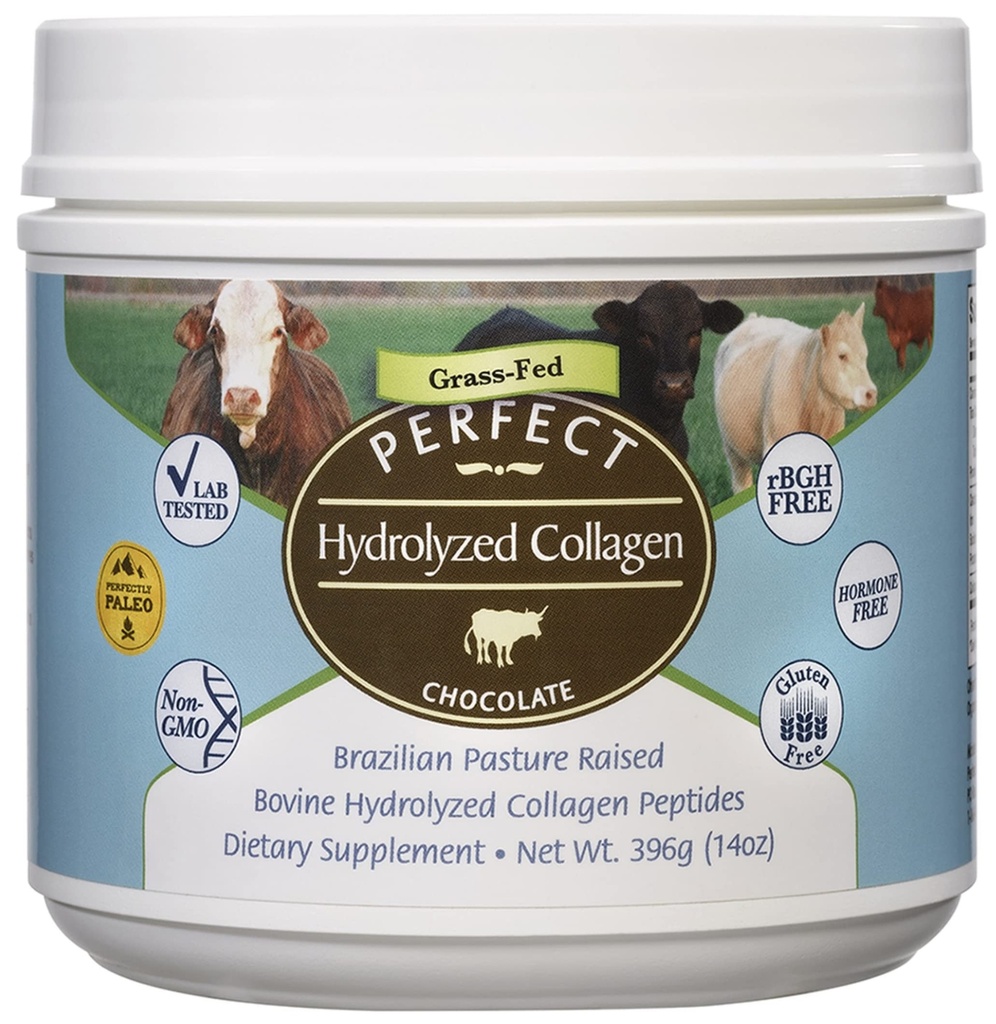 完美补充剂 - 完美水解凝胶巧克力 – 396格拉姆 – Bovine Hydrlyzed Collagen Peptides – 农药与荷尔蒙自由 – 巴西增生
