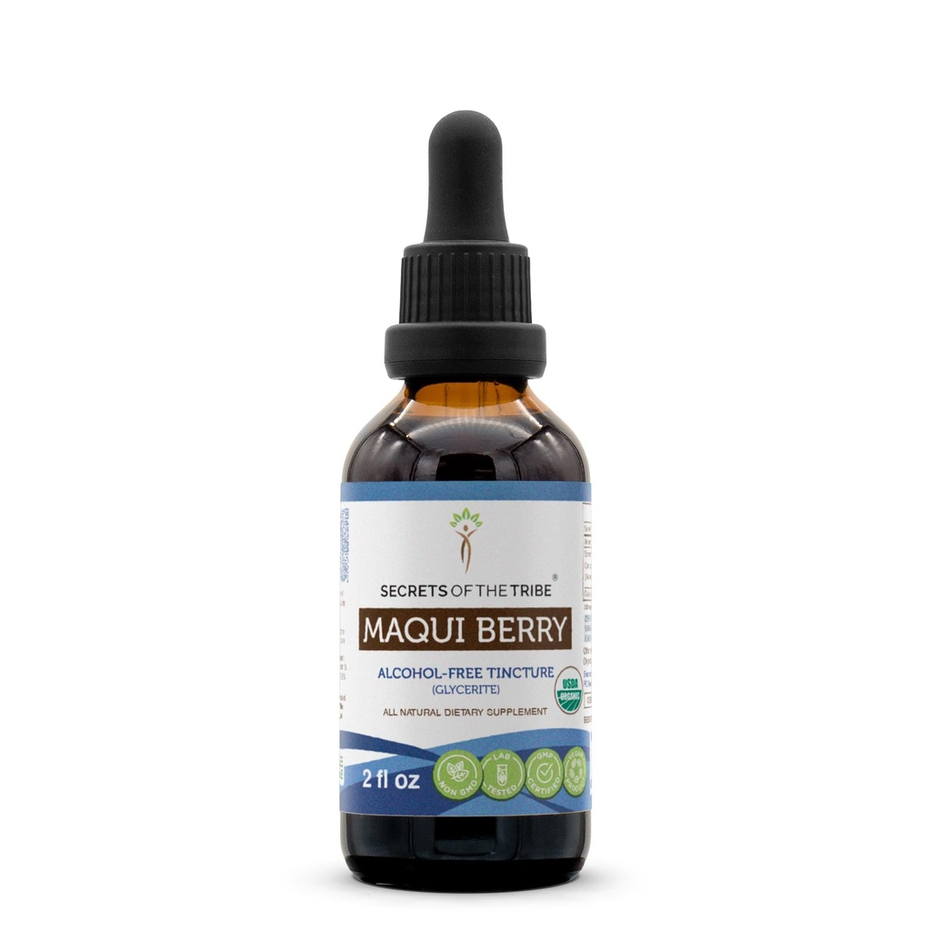 Maqui Berry USDA 有机丁香无酒精液体提取物的秘密, Maqui Berry (阿里斯托莉亚基伦西斯) 干Berry(2 FL OZ)
