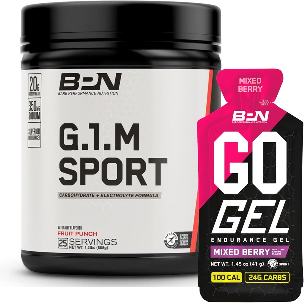 G.1.M. 运动耐力训练燃料和Go Gel耐力混合莓盒