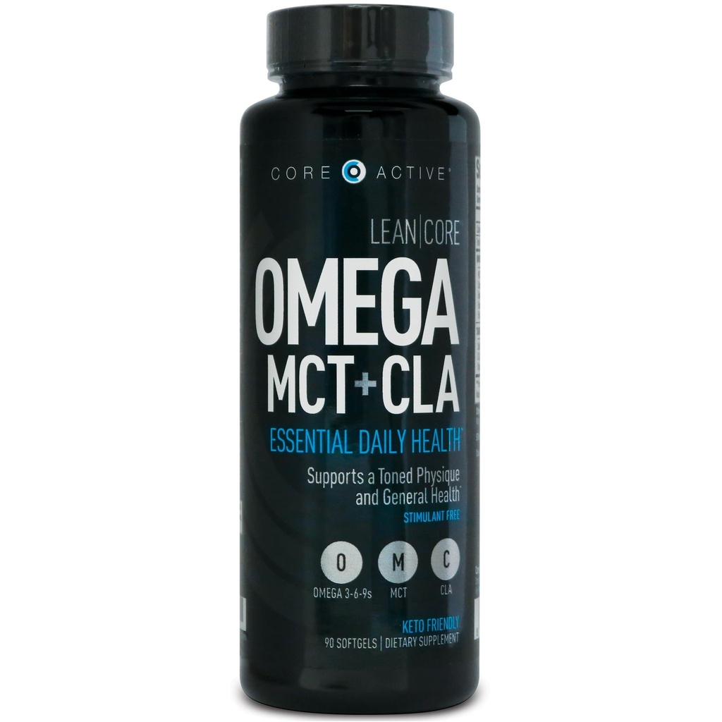 Lean CORE Omega MCT + CLA - 兴奋剂自由健康公式,Lean Muscle & Toned Physique, Omega 3-6-9 Fatty Acids - Flaxseed Fish Oil - Coconut Oil - Keto 友好30天供应(90软胶)