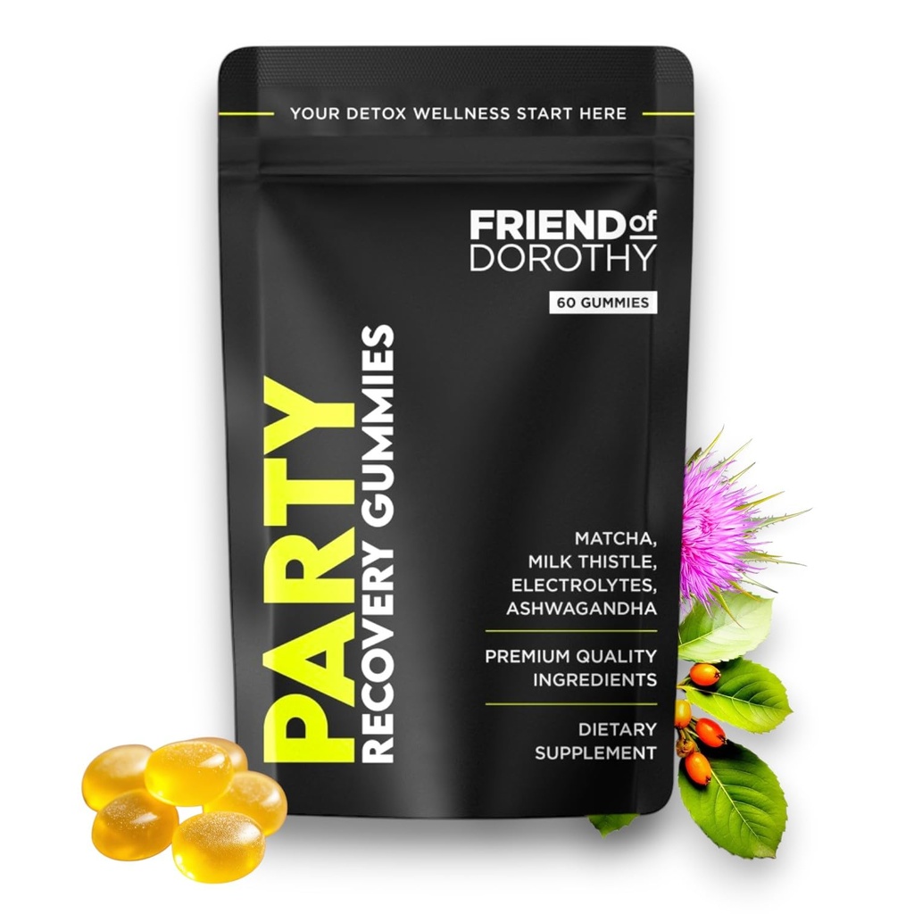 Party Recovery Gummys — Detox, Hydrition & Energy Boost with Electrolytes & Matcha — 减少脑雾和支持 Mood — 每包60古米
