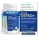 NatureCity True-Osteo+ Bone 支持 Ashwagandha – 支持强和密度 – 植物基钙与有机藻藻、镁,维生素D3, K2, 硅与压力支持 ~ 240 Veggie Capsules