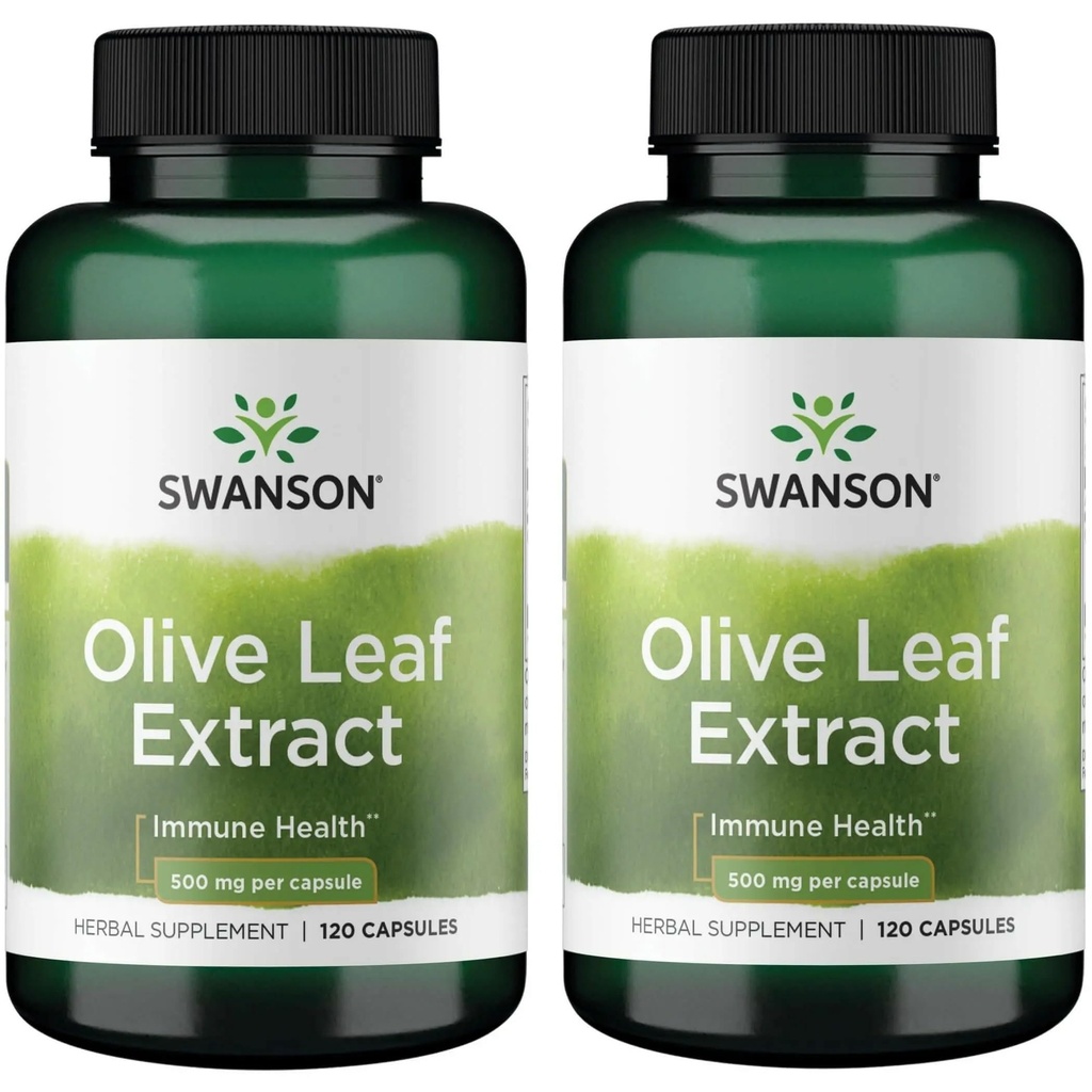 Swanson 橄榄叶提取片,含20% Oleuropein - (120 Capsules,每瓶500毫克) 2瓶