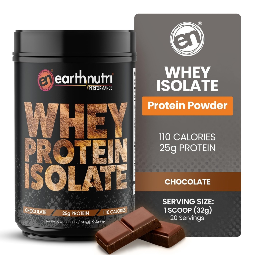 Whey Isolate蛋白粉 – 为肌肉恢复和生长提供的工作后恢复粉 – 25g 蛋白质 – 易消化 – 非GMO & Gluten-Free – 巧克力火焰 – 20 services (1.41磅)