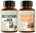 Vimerson Health Men's multivitamin + Turmeric Curcumin with Black Pepper screw Bundle. 维默森健康男子多维特敏 + Turmeric Curcumin 配黑胡椒抽取包 维默森健康男子多维特敏 + Turmeric Curcumin 配 黑胡椒 Curcumin + Bundle. 联合和免疫支助、不适救济、抗氧化物财产
