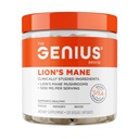 Genius Brand Genius Lion's Mane - 基于植物的记忆,焦点和Mood支持 - 有机与非GMO - 120 Veggie Capsules