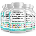 纯净营养素 素类 素类 素类 维生素C 维生素D Bromelain Elderberry - 肺膜支持 成人与青蒿素,海摩斯,艾奇纳西亚,过敏救济(60 Counter (Pack of 5))