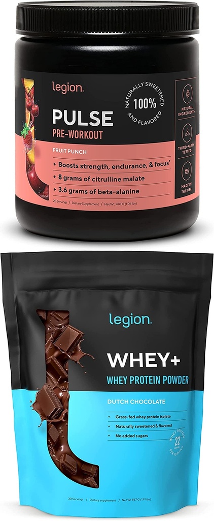 LEGION Pulse Pre Workout 补充(Fruit Punch) Whey蛋白粉巧克力 - Whey+ 隔离蛋白粉