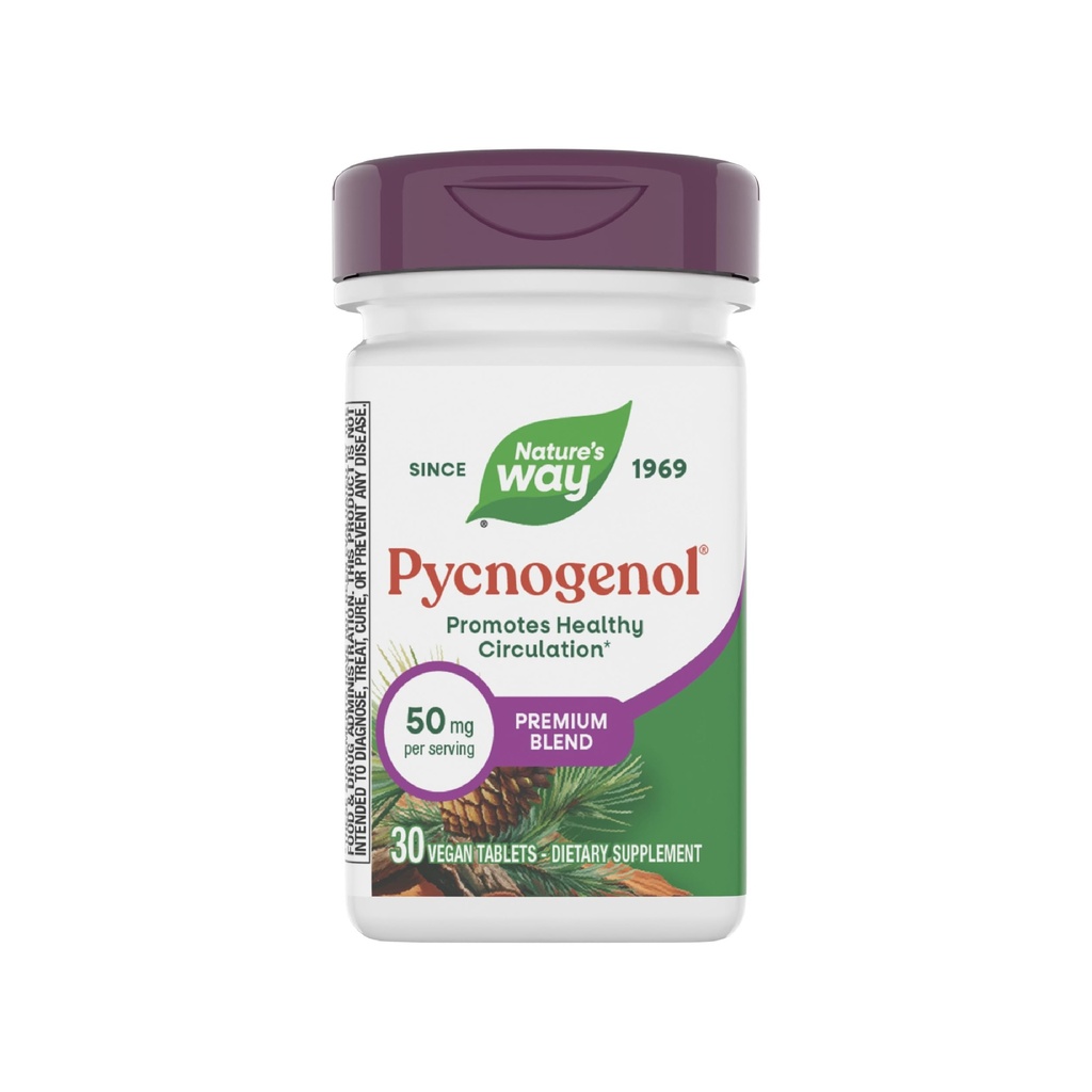 自然途径 Pycnogenol, 促进健康循环*, 30 Vegan 片