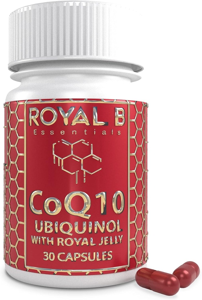 Ultra-Premium Co-Enzyme Q10 与皇家Jelly,Ubiquinol CoQ10 心脏健康和免疫防护盖,全自然CoQ10 蜜蜂制造的辅料,3000 mg,30 Veggie Capsules