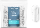 纯Caps USA - 空 Gelatin Capsules Size 00|100 加入 Pills| Clear|n-GMO Certification| SLS, Gluten, 防腐自由