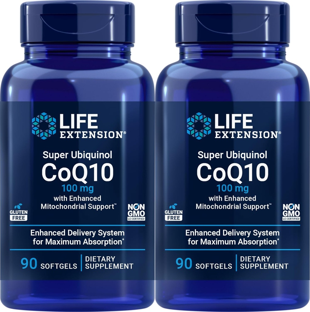 寿命延长 COQ10 超级 Ubiquinol 100mg 90 计数(包2) 增强的 Mitochondril 支持