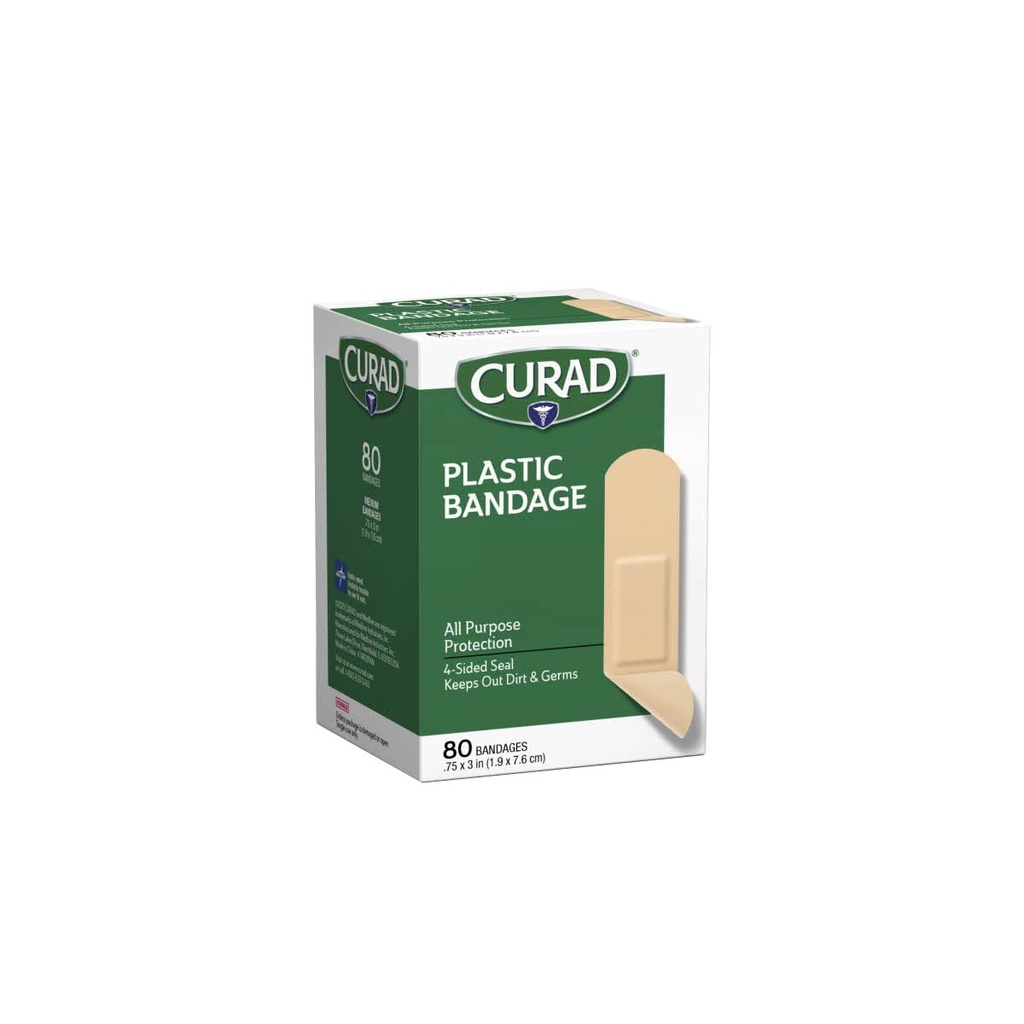 Curad塑料筋 .75 X 3英寸80