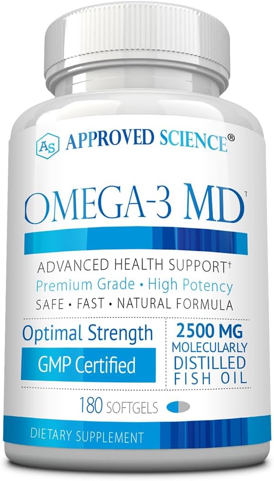 Omega-3MD - 鱼油环保局和DHA - 改善认知健康 - 1瓶 - 3个月供应