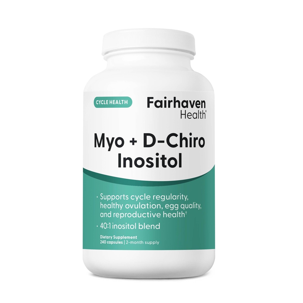 Fairhaven Health Myo-Inositol和D-Chiro Inositol 妇女补充金 40:1 妇女生育率补充金和Hormone平衡金 * 240 Myo & D-Chiro Inositol Capsules