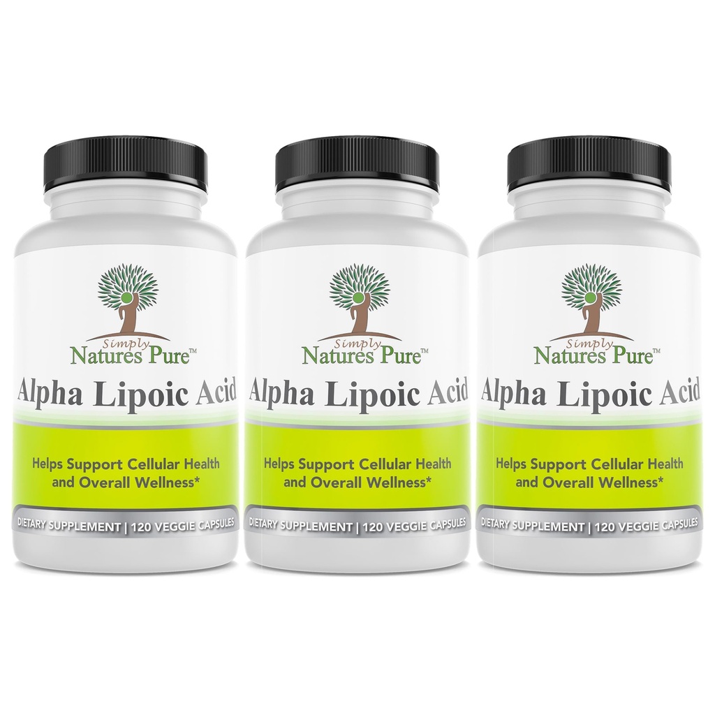 纯天然Alpha Lipoic Acid 600mg 360 Veggie Capsules,非GMO Thioctic Acid 12个月供应量