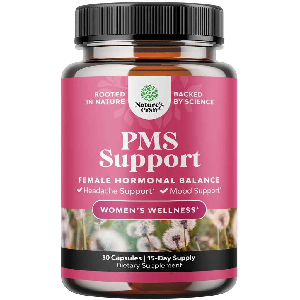 PMS 妇女支助补编 -- -- 与DIM、Chasteberry、Black Cohosh 和 Ashwagandha合作的 " 妇女与月球平衡 " 方案 -- -- 与 " 月经 " 方案 -- -- 30 Ct