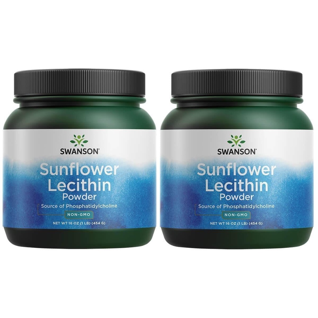 Swanson Sunflower Lecithin Brain Health Nervoous System 支持非GMO 无豆植物16 oz(1lb) 454克粉(2包)