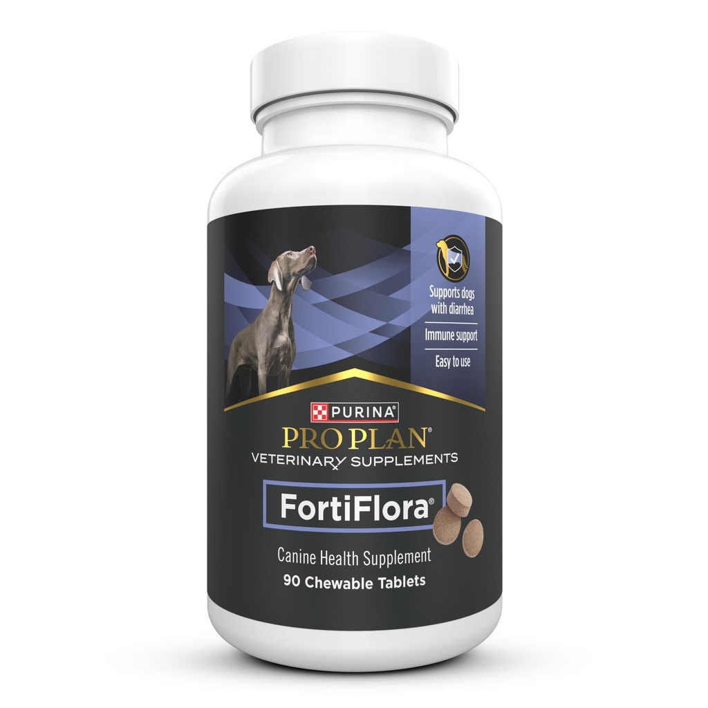 Purina Pro Plan 兽医补充品FortiFlora Probiotics for Dogs 烹饪药片用于消化性古特健康和痢疾-90 ct.罐头