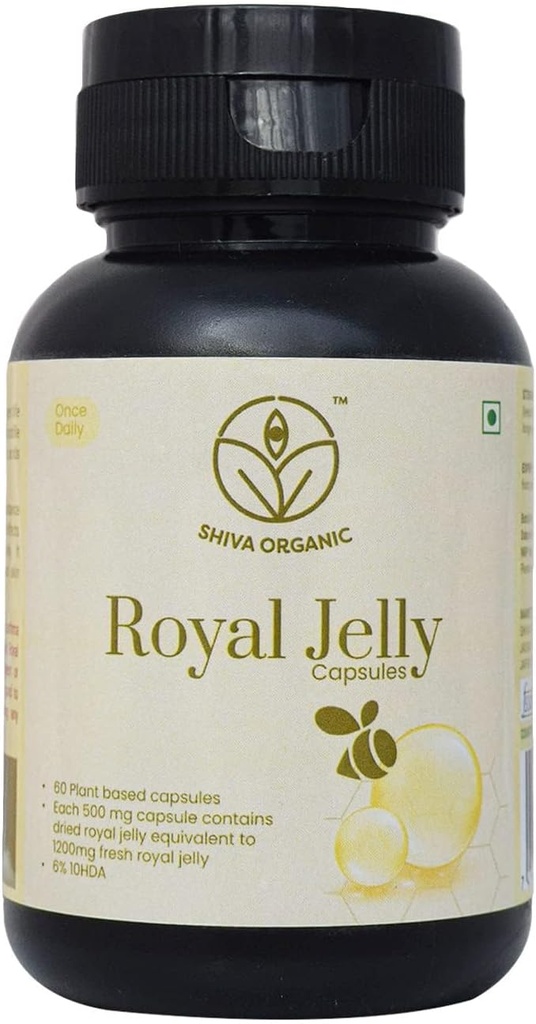 皇家Jelly Capsules - 10 HDA: 6% - 冻结干燥 - 60 Capsules (500毫克)