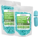 XPRS Nutra Vegan 大小 0 分离的卡普勒斯 - 500 个在袋中分离的 Premium 空卡普勒斯 - Pills 0 空用于 DIY 补充填充(Aqua)