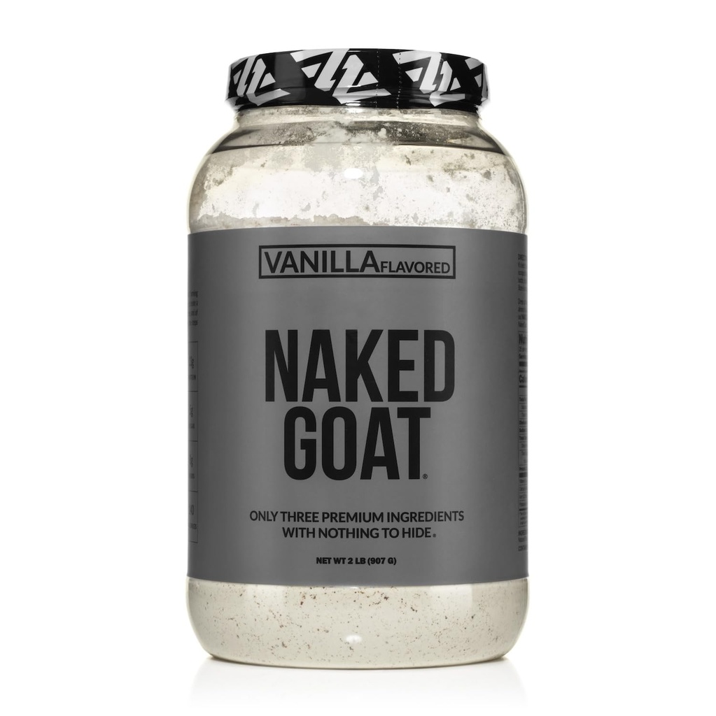 NAKED GOAT 香草蛋白粉 - Pasture Fed GOAT WHEY 蛋白粉 来自小母乳 - 只有3种原料 - GMO Free, Soy Free - All Natural - 23克蛋白 - 25种服务