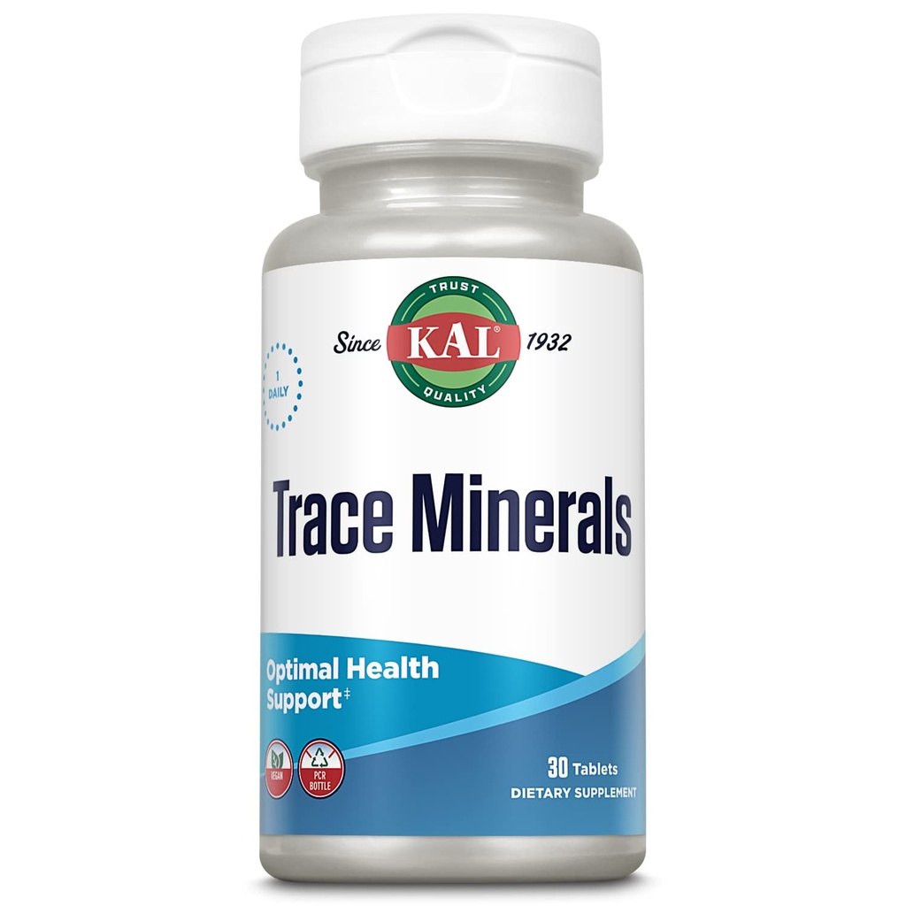 Kal Trace Minerals Actisorb 平板电脑, 30 计数