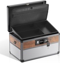 Glosen Medicine Lock Box, 锁药盒, 安全锁 Boxes [Medium Black] 12 x 7.68 x 7.87英寸, 急救钥匙安全箱用于医疗