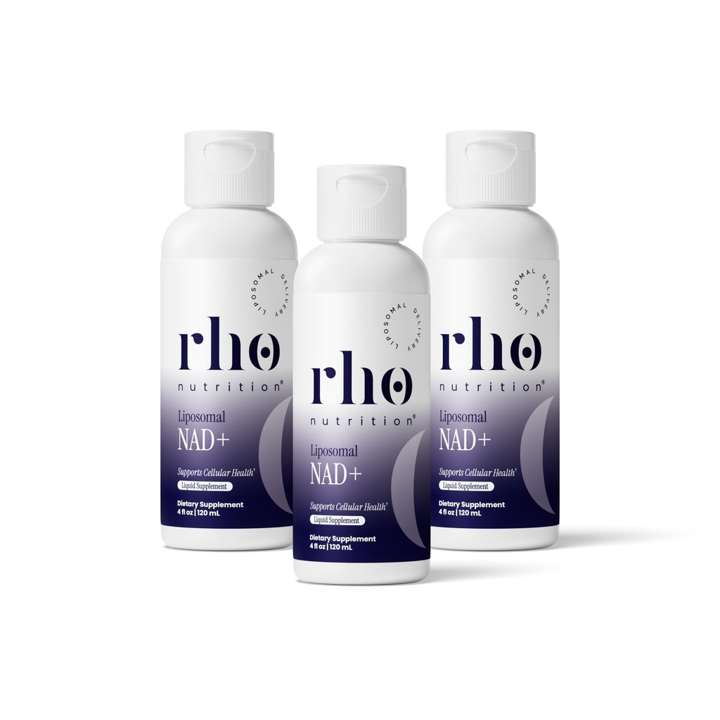 Rho 营养 Liposomal NAD+ – 设计用于帮助支持吸收的液体补充剂 – 主动形式的NAD+ 帮助支持正常细胞健康、健康衰老、能源代谢和生命力 - 3 Pack