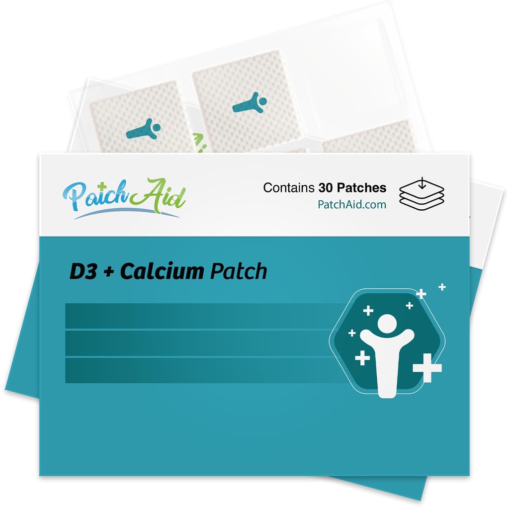 PatchAid D3/Calcium 专题补丁 QQ支持骨强和钙 QQ 8小时穿好吸收 QQ 30天供应