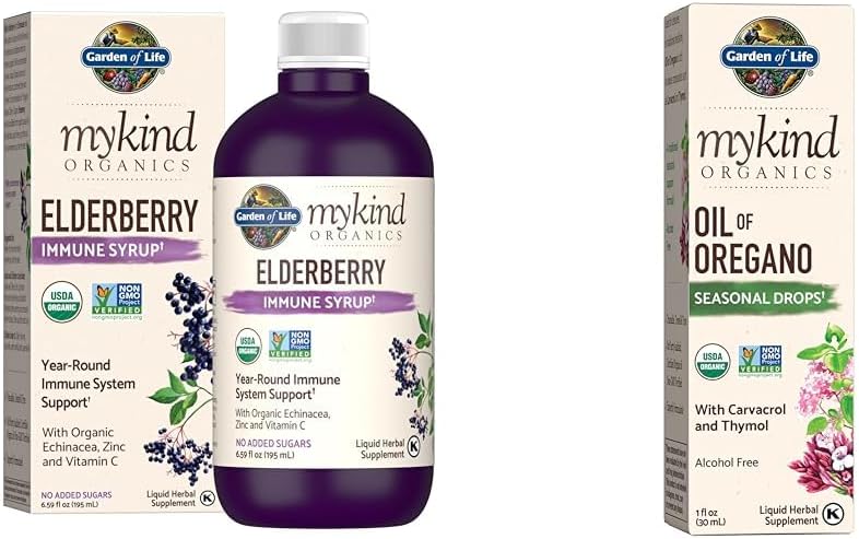 生活有机园 植物型长莓 糖浆 6.59 fl oz & Organo 有机油 1fl oz (30 mL) 液体
