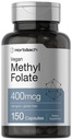 Horbäach Methic Folate 400 mcg 150 Vegan Capsules 非GMO, Gluten Free QQ 饮食补充