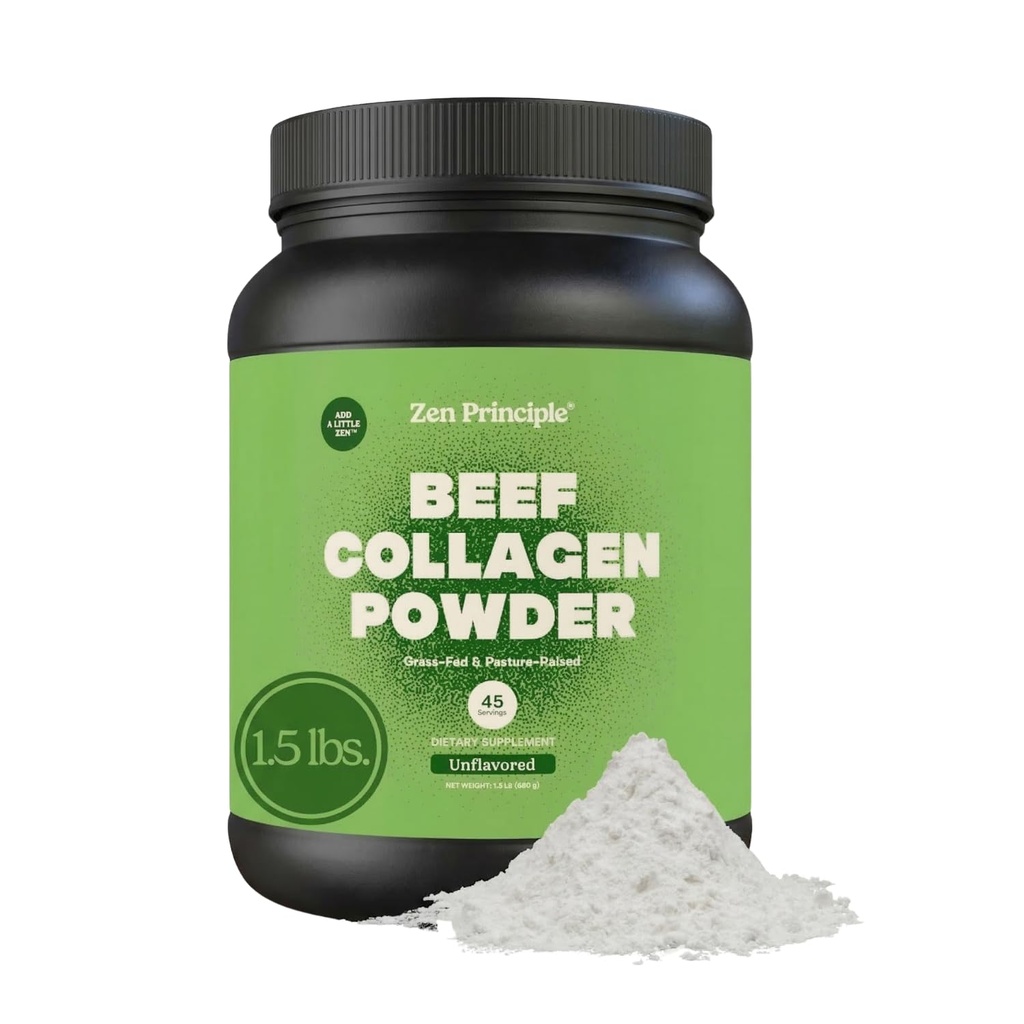 Zen Principle Grass-Fed 杂化水解Collagen Peptides 1.5 lb. 健康毛发抗衰老蛋白粉,皮肤,关节. Paleo Friendly, GMO and Gluten Free, Pasture-Raized Bovine. 古代植物物种分类学报.