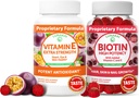 Lunakai维生素E和Biotin Gummys Bundle - 3000 mcg Gummys 成人能量支持和骨质健康 - 头发、皮肤和青春外观维生素
