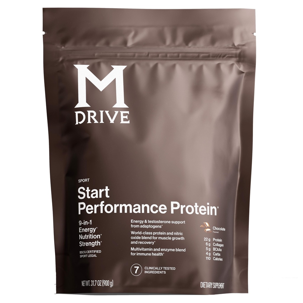 Mdrive Start, 9-in-1 完整营养和蛋白质摇摇粉,支持能量,力量,消化,免疫健康,硝酸盐,恢复和减轻压力 - 巧克力 Mousse 31.7oz, 30 services