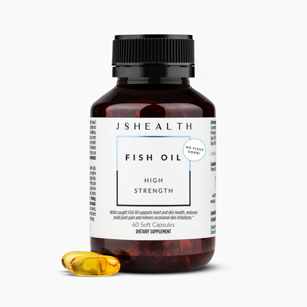 JSHEH 高强度Omega-3 鱼油 | 野生-捕食,海证之友,60头海帽