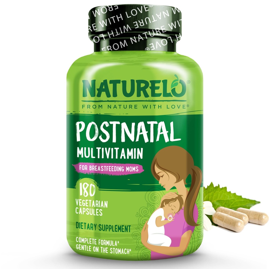 NATURELO 产后多种维生素 -- -- 哺乳期妇女补充剂 -- -- 以植物为主的维生素D、Folate、Gentle Iron -- -- 供哺乳期母亲、婴儿 -- -- 产后哺乳期支助