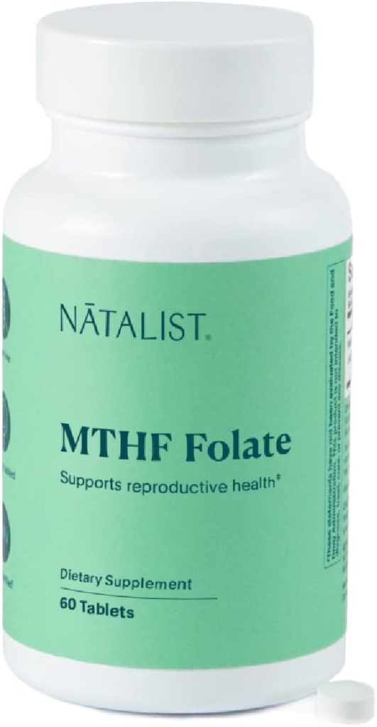 NATALIST MTHF Folate 1000 mcg(L-5-MTHF) 支持妇女的健康生育和怀孕 -- -- 生殖健康和胎儿发展每日Folate补充剂 -- -- Vegan,无葡萄糖 -- -- 60块