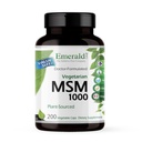 EMERALD LABS MSM 1000mg -- -- 与甲基磺酰甲烷的联合、活体和免疫支持补充 -- -- 无糖和添加 -- -- 200个蔬菜罐头(最多100天供应)