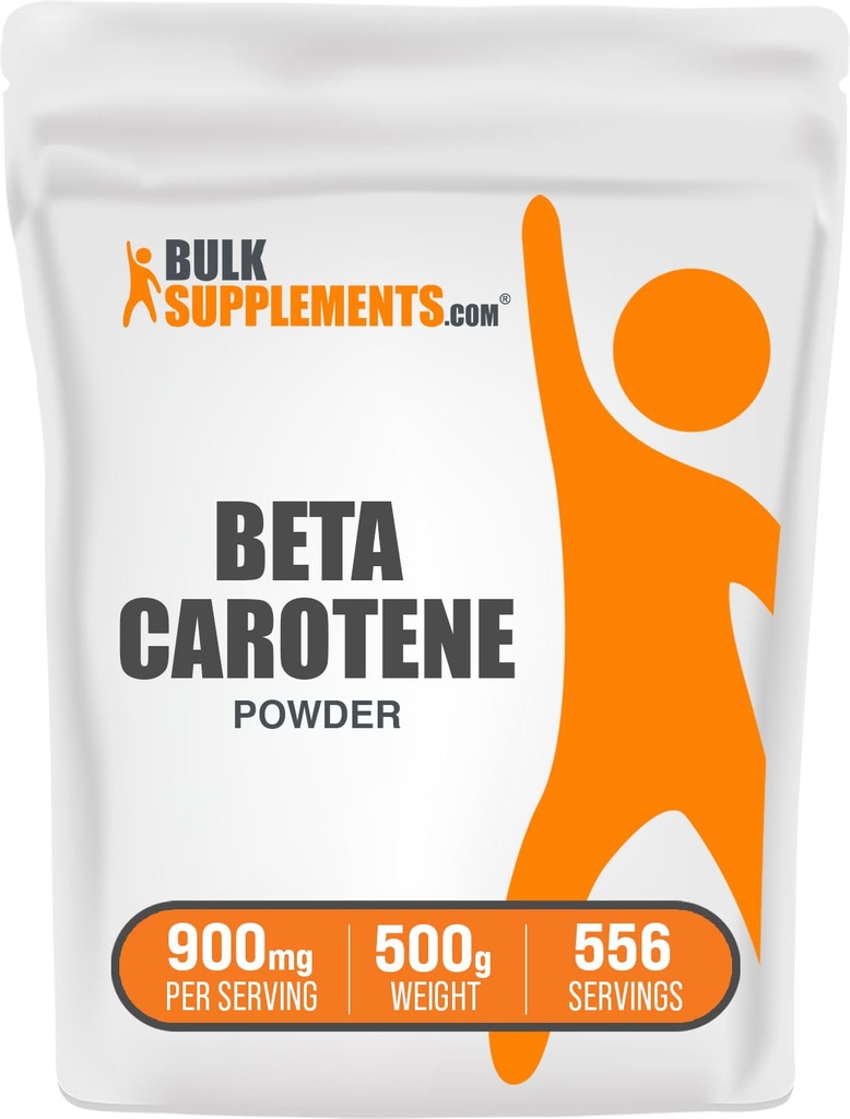 Bulk Assupports.com Beta Carotene Powder - Beta Carotene Assuppose of Immune and Vision Asservation - Gluten Free,每服务900mg,500g(1.1磅)(一包)