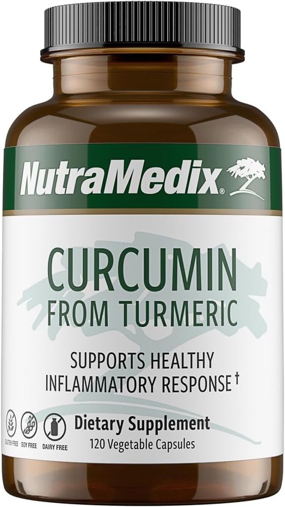 NutraMedix Curcumin - 500 mg 涡轮盖 - 促进健康炎症反应、免疫系统、大脑、心脏和肝脏支持(120 capsules)