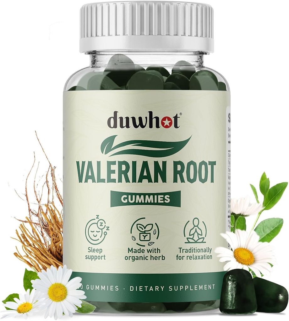 Valerian Root Gummy,有机 Valerian Root for Sleep and Results Relief, 增强成人, 爱孩子, Apple Flavor, 60 个伯爵的香蜜花