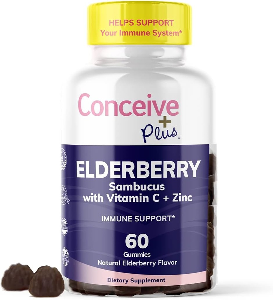 (原始内容存档于2017-09-26). ConcEVE PLUS 长老莓果汁 – Sambucus Black Elderberry with Vitamin C & Zinc, 美味蓝莓Flavor, 60 Count, 30 Day Supplement