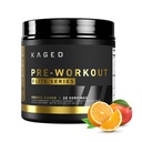 Kaged Pre Workingout Powder Pre-Working Elite for Men and Women, 高兴奋剂促进能源,Focus, Pumps, L-Citrulline, Beta Alanine, Creatine & 388mg of Organical Cafeine, Orange Mango