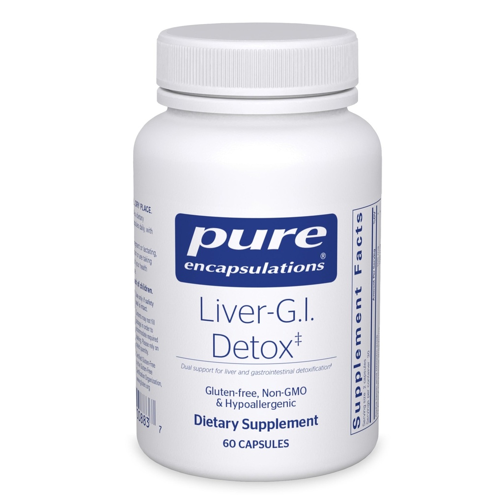 纯封装 Liver-G.I. Detox - Liver Cleanser & GI Detox * - 配有 Alpha Lipoic Acid & Curcumin 提取 - Gluten Free & Non-GMO - 60 Capsules